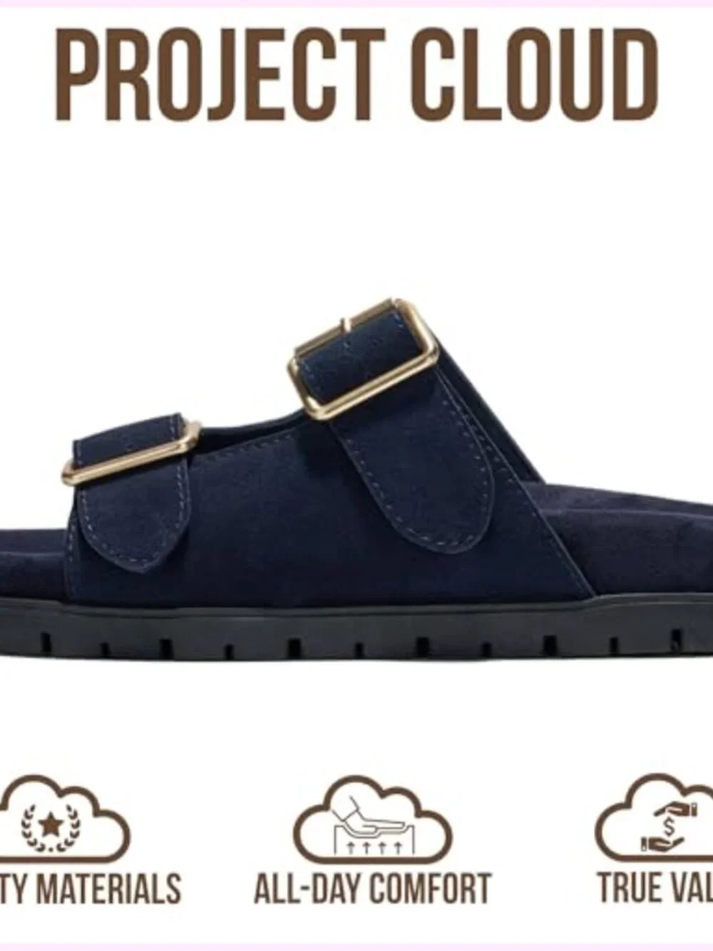 Genuine Leather Women's Sandals - Comfortable Plush Insole, Non-Slip Flat